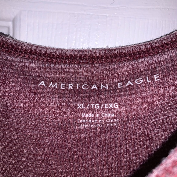 American Eagle Burgundy Crop Top, XL - Picture 2 of 3